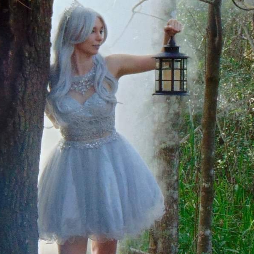 Star Box Silver Sequin Prom Dress - Picture 2 of 4